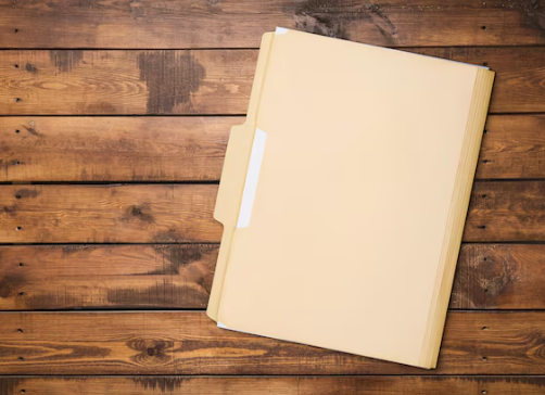 File on table