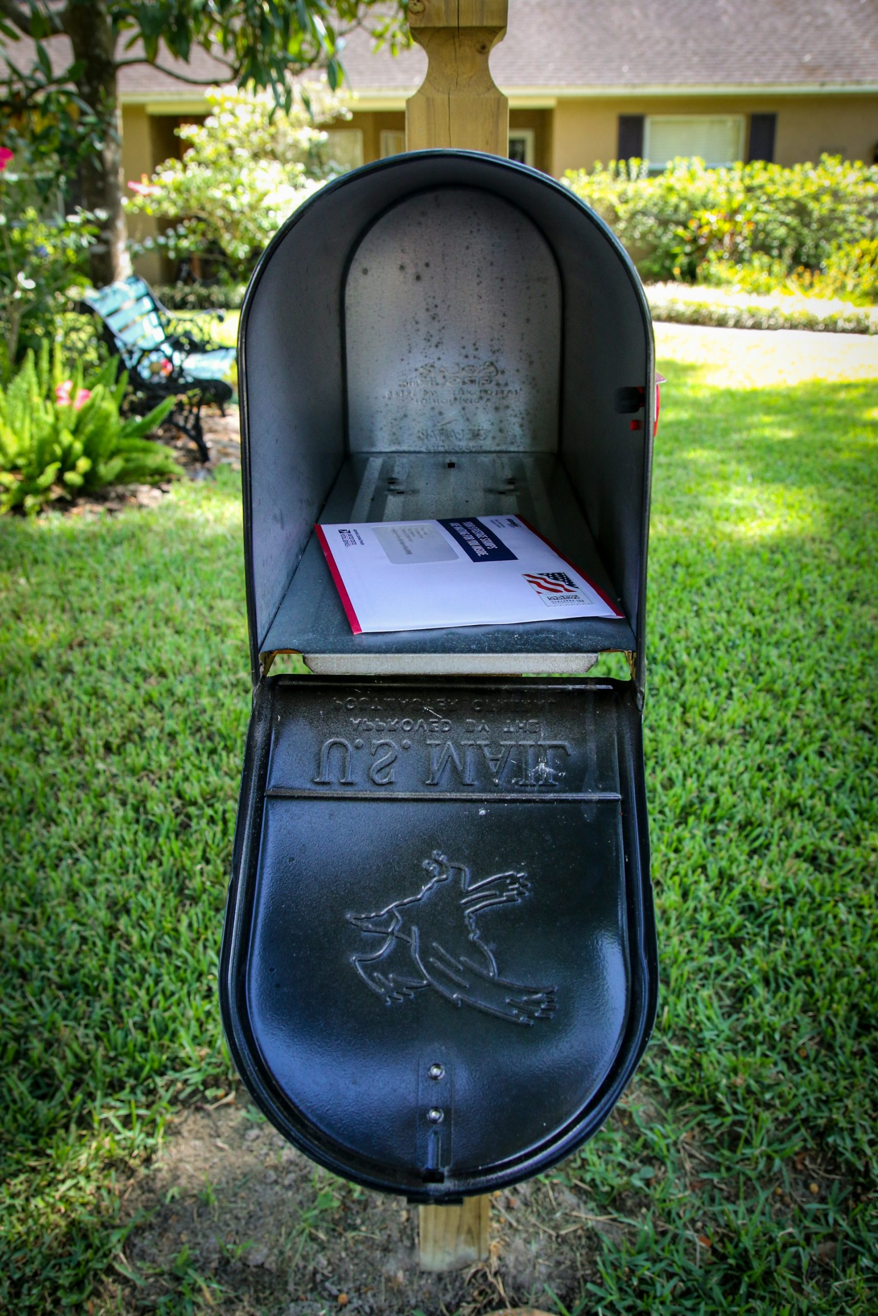 A letter in a mailbox
