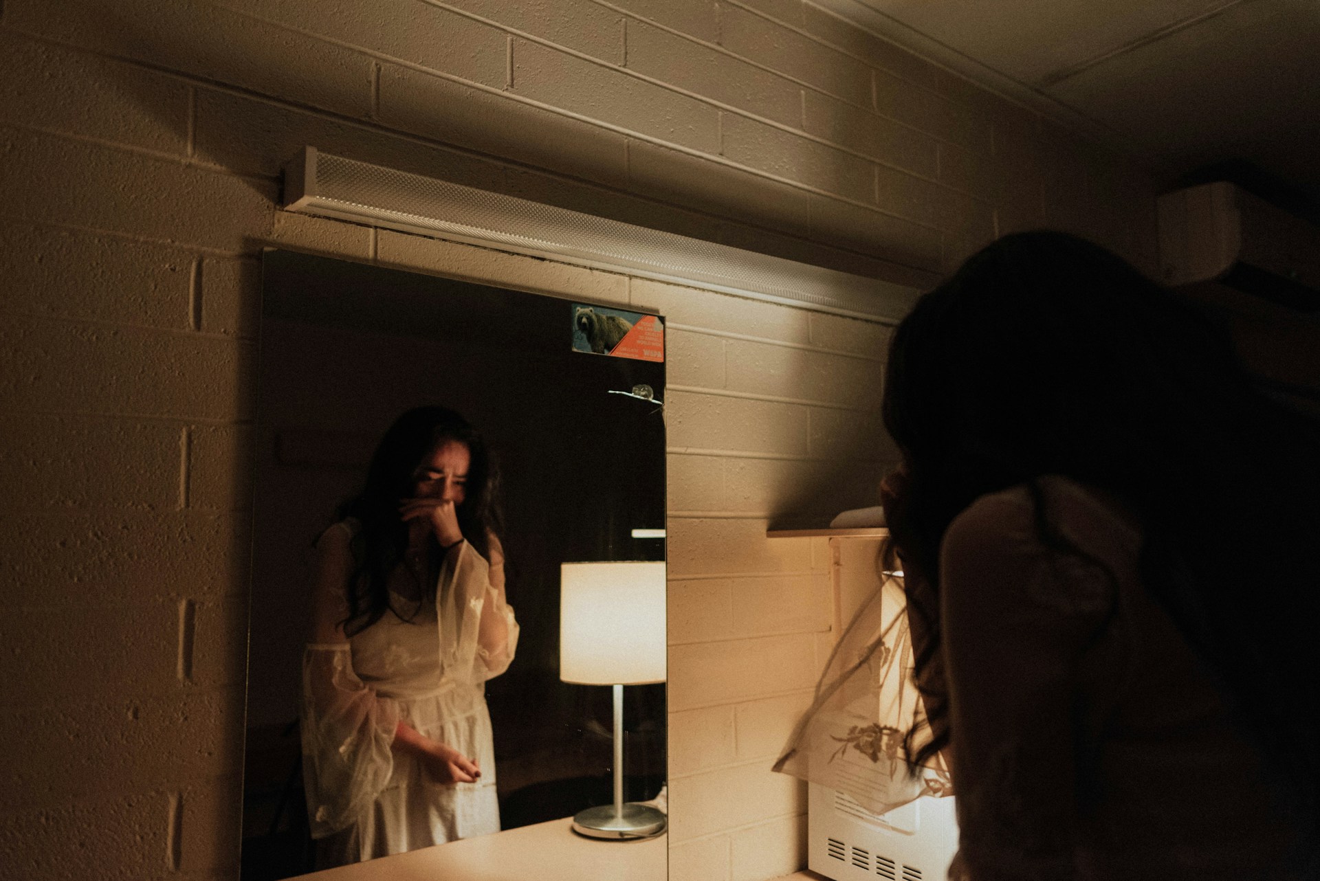 A woman crying